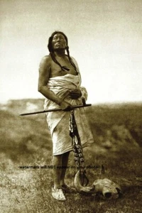 Slow Bull FOTO Sioux Schlacht von Little Bighorn Indianer Medizinmann 1907 Krieger - Bild 1 von 2