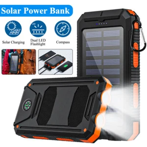 28800mAh Solar Power Bank Portable Charger With Bright Flashlight Dual USB Port - Picture 1 of 13