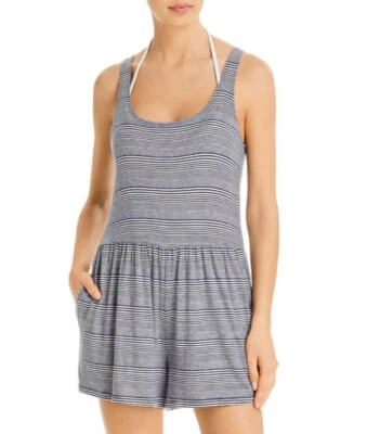  Splendid women jumpsuit romper shorts SP76870 nvy striped Able Staple M $198 - Image 1 of 4