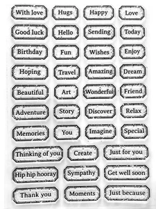 Sentiment & Word Clear Stamp Set - Approx 21 x 14 cm - Picture 1 of 2