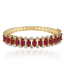 High Quality Sterling Silver Openable Ruby Bracelet - Picture 1 of 1