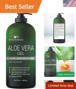 100% Pure Organic Aloe Vera Gel with Manuka Honey - 16.9 fl oz Hydrating Cream - Picture 1 of 9