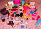 120 Pc Barbie Doll Accessory Lot Vintage Purses Dishes Hair Beauty Food Pet