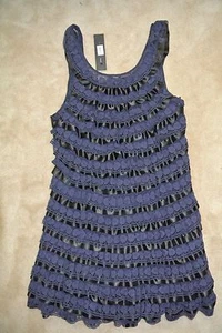 Marc Jacobs - Bänder Schnürsenkel Bouquet Shift MARINEBLAU Kleid Größe 12 L $ 795 NEU - Bild 1 von 5