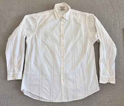 Carbon 2 Cobalt Button Up Mens Extra Large Embroidered Striped Long Sleeve - Image 1 of 4