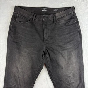 Pantalones de mezclilla Banana Republic Traveler para hombre 36x32 negros calce atlético lavado oscuro - Imagen 1 de 12