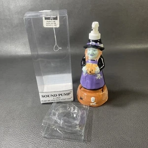 Vtg 1999 Ceramic Halloween Witch Allure Sound Pump Soap Dispenser w Base NOS - Picture 1 of 11