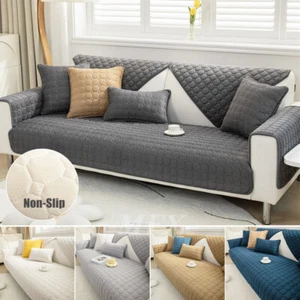 Plush Sofa Cover Non-Slip Couch Cover for 1 2 3 4 Seater Sectional Sofa Cover - Picture 1 of 39