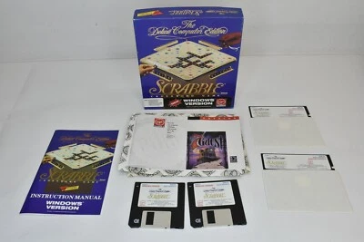 Scrabble The Deluxe Computer Edition Big Box Game 1990 Windows 5.25" 3.5" - Image 1 of 3