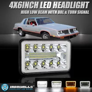 Faro LED DRL Hi-Lo Turn 4x6" aprobado por el DOT para Oldsmobile Delta 88 1976-86 - Imagen 1 de 12