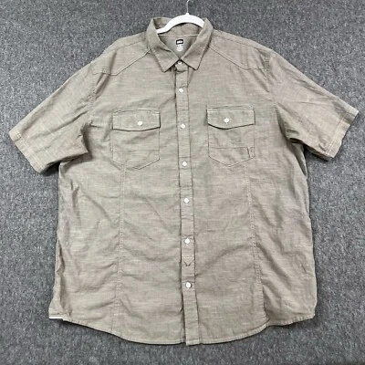 REI Shirt Mens 2XL Tan Short Sleeve Button Up Camp Hike Utility - Image 1 of 4