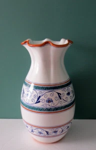 DERUTA ITALIEN - neue schwere VASE mit geriffeltem Rand - 12" hoch - 4 1/2 Pfund - markiert - Bild 1 von 6