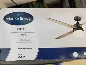 Harbor Breeze Boltz II 52-in Matte Black Indoor Ceiling Fan LED Light and Remote - Picture 1 of 1