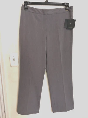 Liz Claiborne Womens Dress Pants 10P Petite Gray Audra Stretch Straight Leg - Image 1 of 4