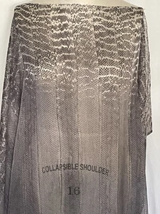 100% Silk Organza Snakeskin Pattern Of Black & Gray Hues Fabric By The Yard 54" - Picture 1 of 7