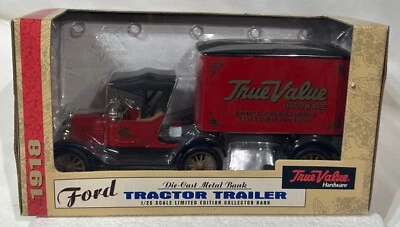 True Value 1918 Ford Tractor Trailer Diecast Ertl Mint - Image 1 of 4