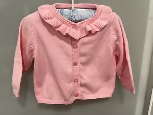 OLLIE'S PLACE - Lovely Girl's Pink Long Sleeve button Cardigan - Size 3-6 Months - Picture 1 of 6