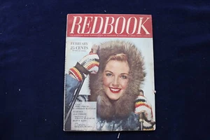 1943 FEBRUARY REDBOOK MAGAZINE - WOMAN IN SKI CLOTHES COVER - E 11666 - Picture 1 of 2