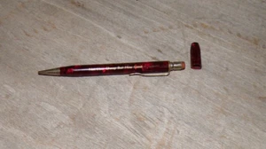 Vintage Kemper-Thomas Mechanical Pencil  Advertise Madl Implement Co Red Pearl - Picture 1 of 7
