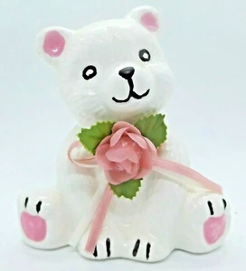 Polar Teddy Bear 4" Ceramic Figurine Vintage from Taiwan - Imagen 1 de 6