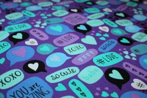 CUTE Valentine's Day HEARTS Girls Fabric FULL YARD Yd. {100% COTTON} Teens GIRL - Picture 1 of 12