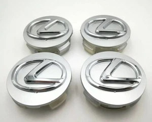 Set of 4 Pc Glossy Silver Lexus Wheel Center Hub Caps Rim Cover 62 mm - Picture 1 of 3