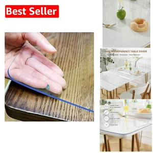 Customizable 48 x 72 Inch Clear Table Cover - Easy Clean and Heat Resistant - Picture 1 of 10