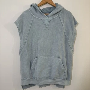 We The Free Blau Oversize Tunika Ärmellos Hoodie Sweatshirt Pullover XS Boho - Bild 1 von 5