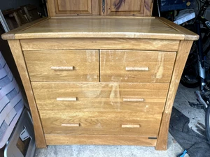 Mamas And Papas Ocean Solid Oak Chest Of Drawers & Baby Changer - Picture 1 of 6