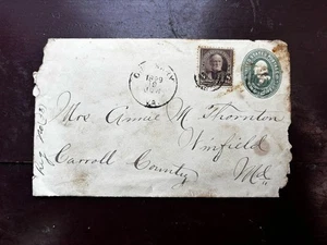 Sello Sherman de 8 centavos de 1899 marrón violeta en sobre carta ordinaria de matasellos de VA - Imagen 1 de 3