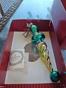 NEW Marquis by Waterford Peacock Grande Blown Glass Holiday Ornament - 8.5”L - Picture 1 of 3