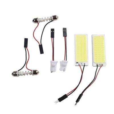 Car Panel Lamp COB LED Panels Interior LED Light Bulbs Map Set With Adapters - Image 1 of 4
