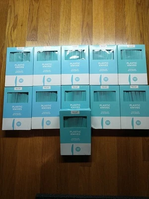 Cuchillos de plástico Amscan Premium azul resistente 550 piezas colores Foto 1 de 3