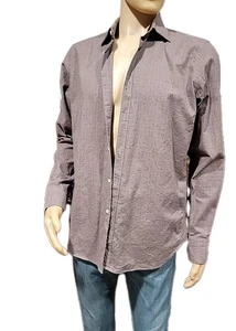 Bevilacqua Cotton Check Shirt Size M Long Sleeve Red Blue Made in Italy #W3 - Picture 1 of 10