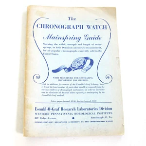 CHRONOGRAPH WATCH MAINSPRING GUIDE - Esembl-O-Graf - Reference - Picture 1 of 6