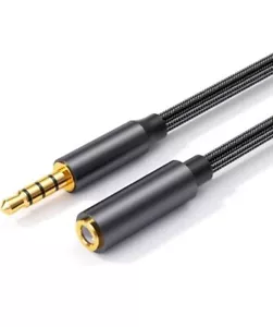 3.5MM Aux Cable Male to Female Audio Input Extension 3 FT Nylon Braid Cable - Picture 1 of 1