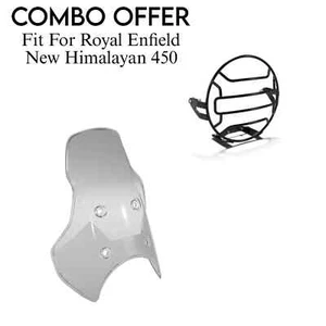 Combo Offer Adventure Screen, Headlight Grill fitfor Royal Enfield New Himalayan - Picture 1 of 1
