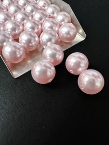 Half Drilled Round Bead Made with Swarovski Crystal Rosaline Pink Pearls - Picture 1 of 2