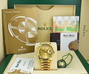 ROLEX 18kt Yellow Gold Day Date 36 President Champage Index 128238 SANT BLANC - Picture 1 of 9