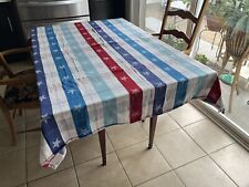 Vintage Tablecloth Stars & Stripes Patriotic Picnic Blanket 76 X 60”
