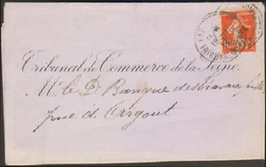 PARIS ENVELOPPE TRIBUNAL DE COMMERCE LES MENUISIERS DE PARIS GLANDAZ 1914 - Picture 1 of 1