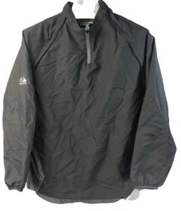 Majestic Youth Cool Base Pullover Utility Jacket Windbreaker Black/Gray - MEDIUM - Picture 1 of 5