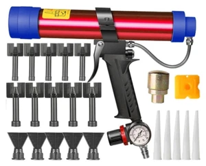 310ml Adjustable Pneumatic Air Rubber Gun Hard Glue Sealant Caulking Gun Tool - Picture 1 of 16