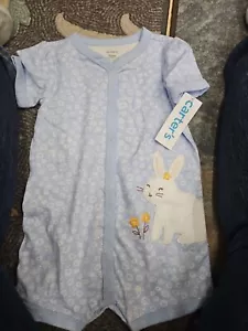 Carter’s • Blue Bunny Snap-Up Romper • 18 Months • Easter Outfit • New With Tag - Picture 1 of 4