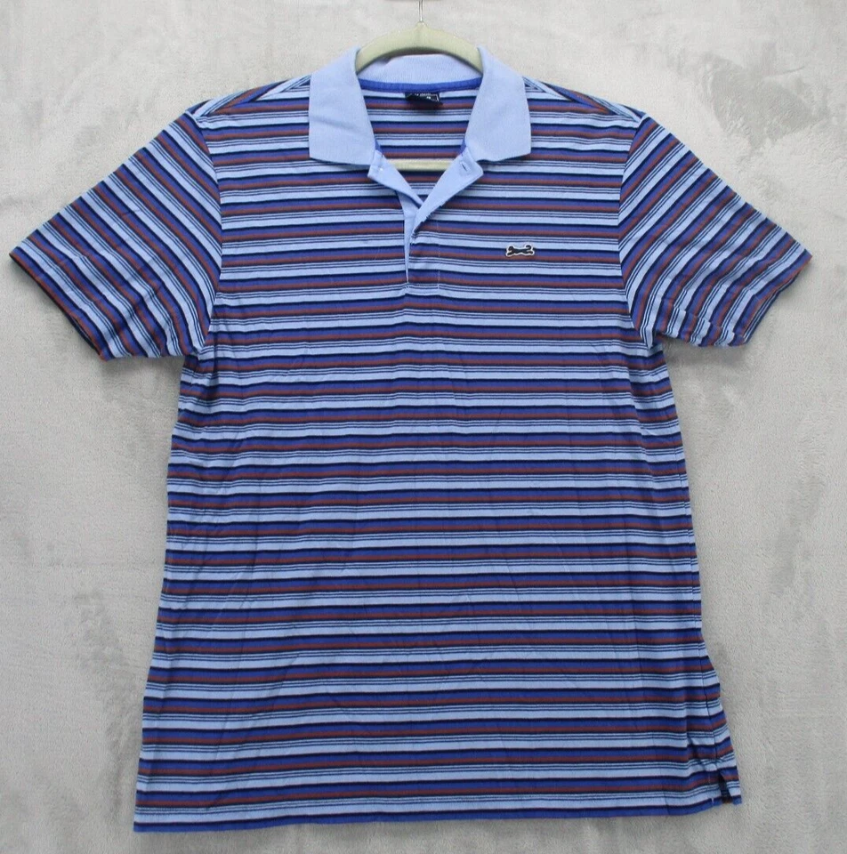 Le Tiger Polo Shirt Men's Large Multicolor Stripe Pattern 100% Cotton - Image 1 of 4