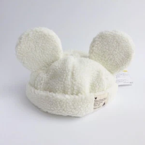 Japan Tokyo Disney Resort Ears Mickey limited Fluffy Boa Cap Hat white 58cm - Picture 1 of 4