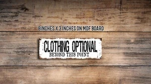 Rustic Retro clothing optional pool sign Farmhouse Home Decor 8x3" distressed - Picture 1 of 1
