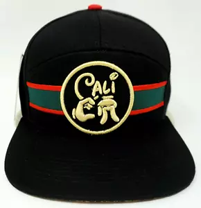 CALI Snapback Cap Hat California Republic Bear Flag 100% Cotton OSFM Black NWT - Picture 1 of 4