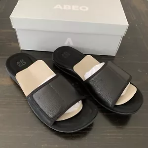 ABEO BAY Sandal Black Slip On Slide Women's Size 11 Neutral Support Leather - Picture 1 of 10