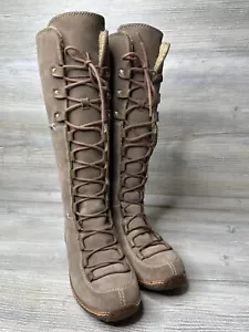 Timberland Moorland Hollace Boots Womens 5.5 Tan Leather Lace Up Tall 69399 - Picture 1 of 6